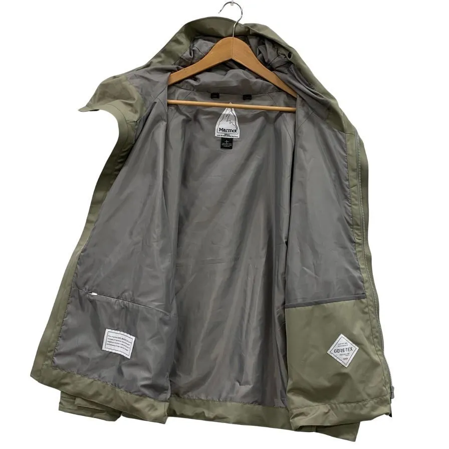 極美品◆マーモット オールウェザー パーカー ゴアテックス メンズ サイズL カーキ系 TOMSJK06IF Marmot All Weather Parka 【AFA9】