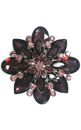 06672 Plum Purple Chunky Flower brooch