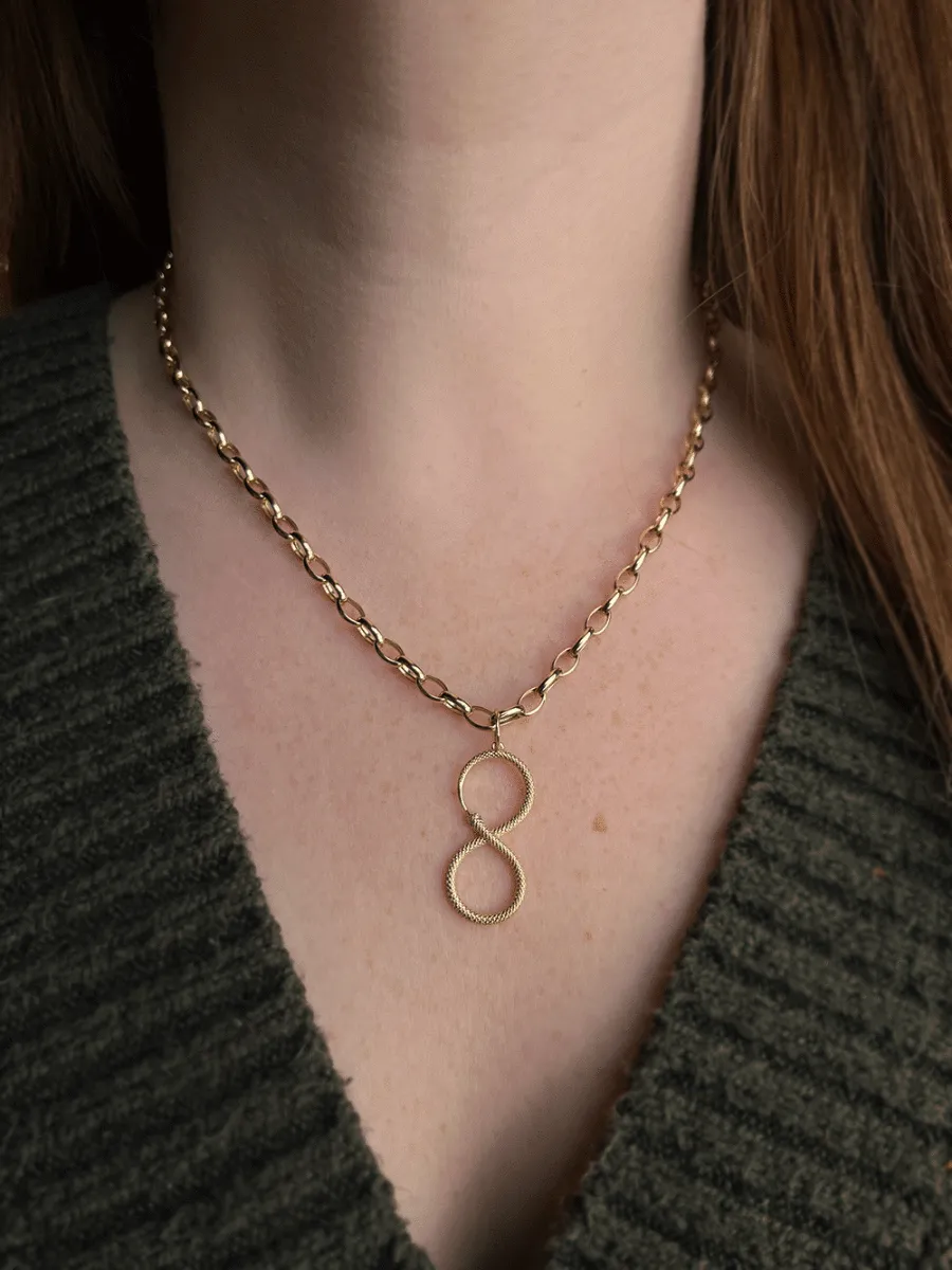 14k Gold Infinity Snake Pendant