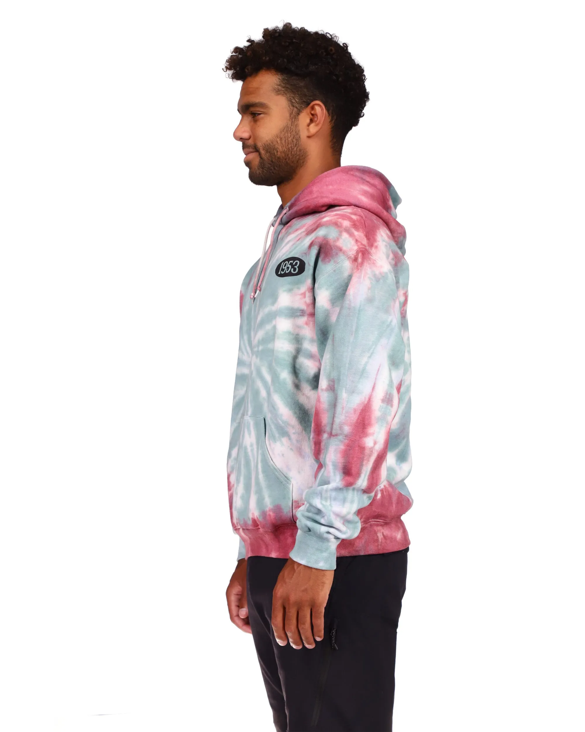 1953 Tie-Dyed Fleece Pullover Hoodie - Jade