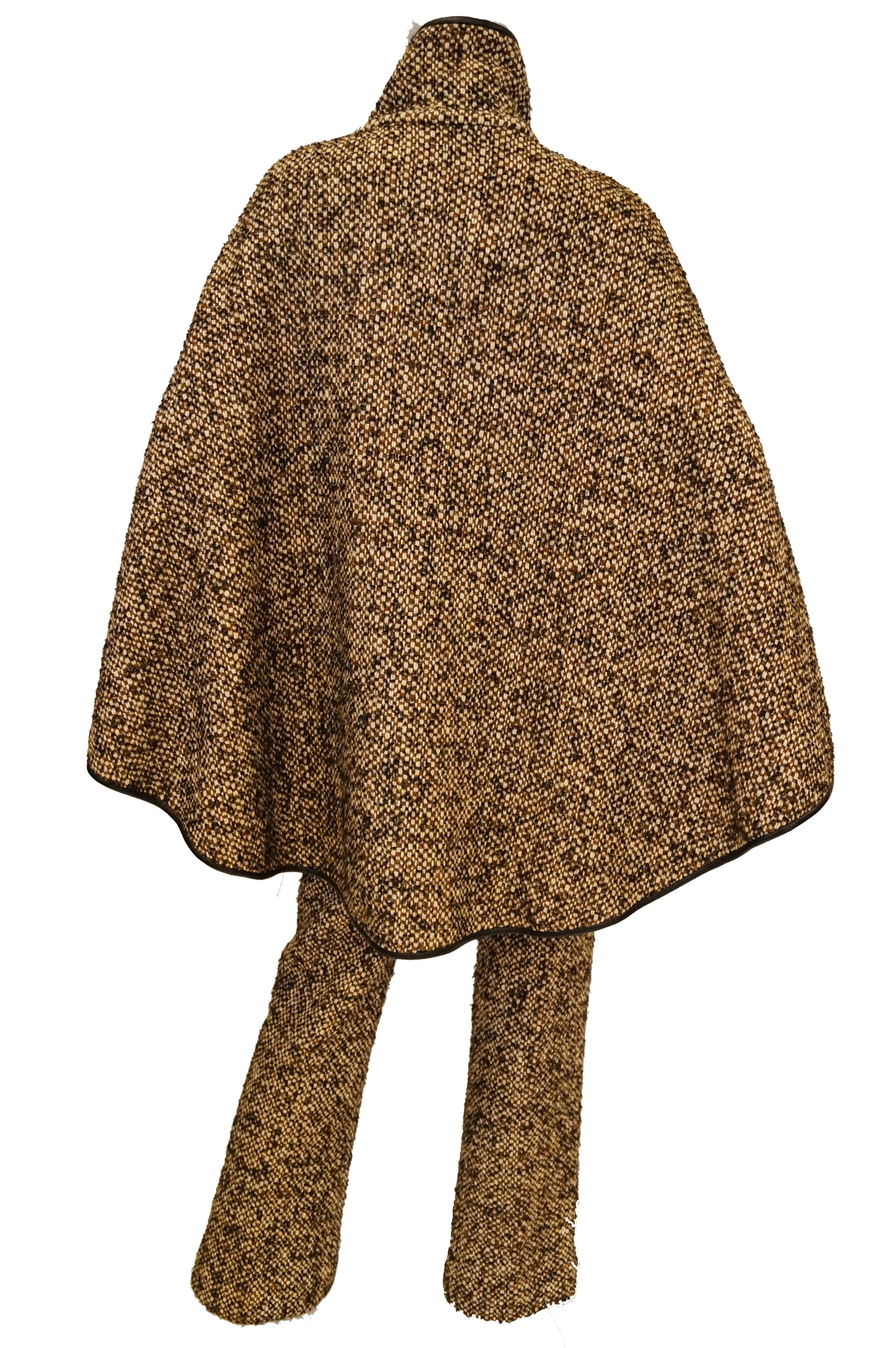 1960s Bonnie Cashin Sills Wool & Leather Cape w/ Trousers