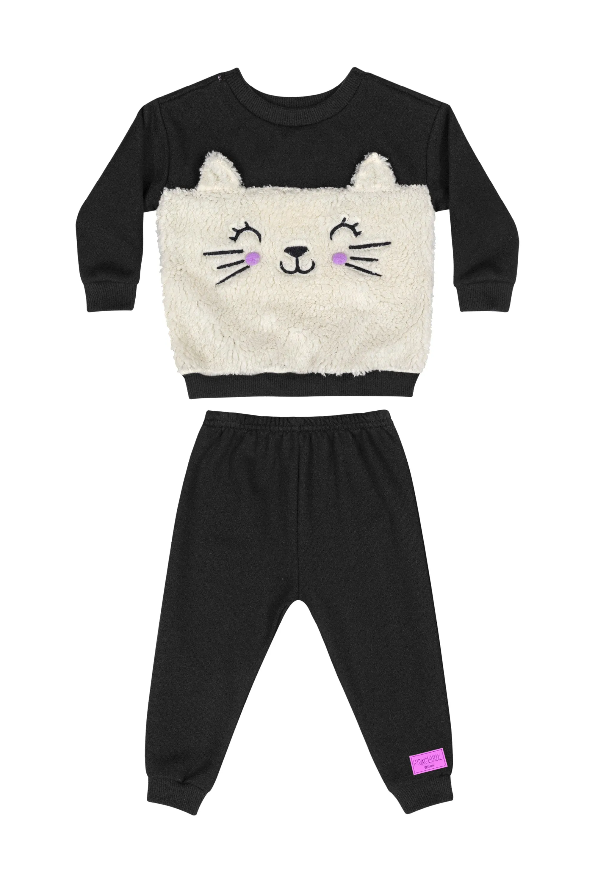 2 Piece Girls Kitty Sweatshirt & Pants