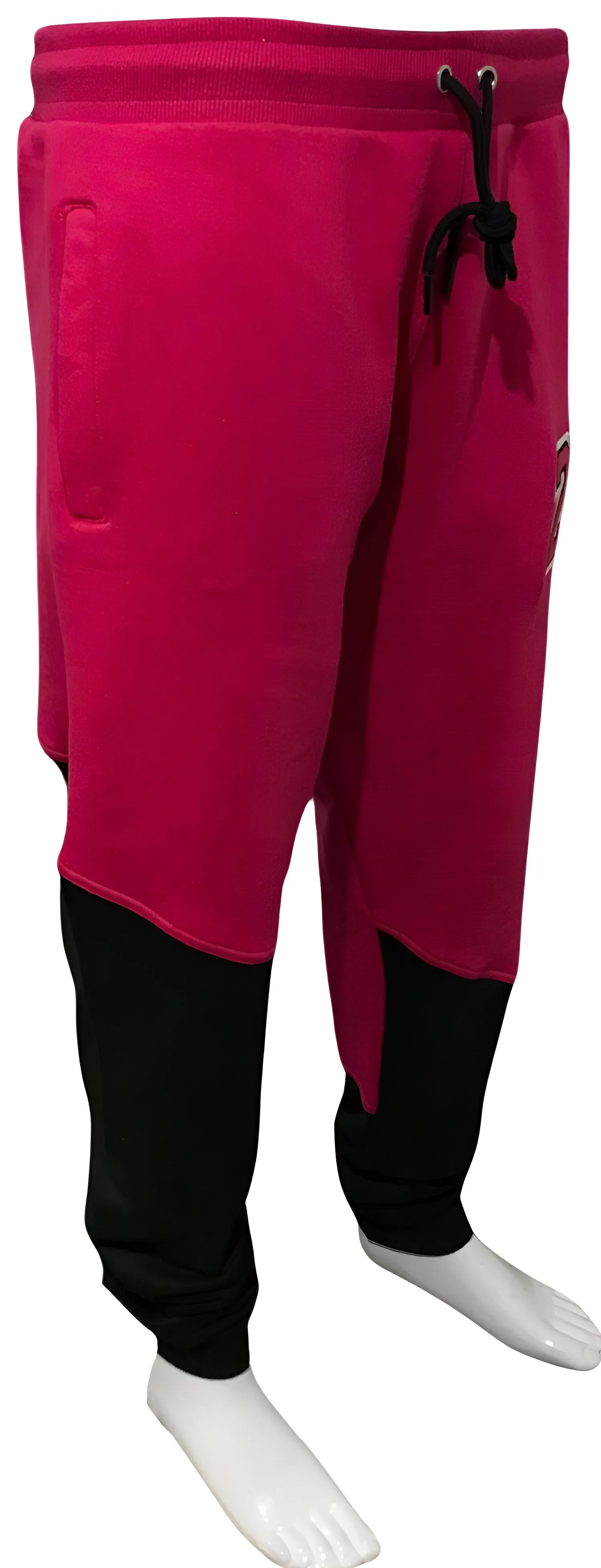 ^23^ (BLACK-HOT PINK)* JOGGER SWEATPANTS (CUT & SEW) (UNISEX)