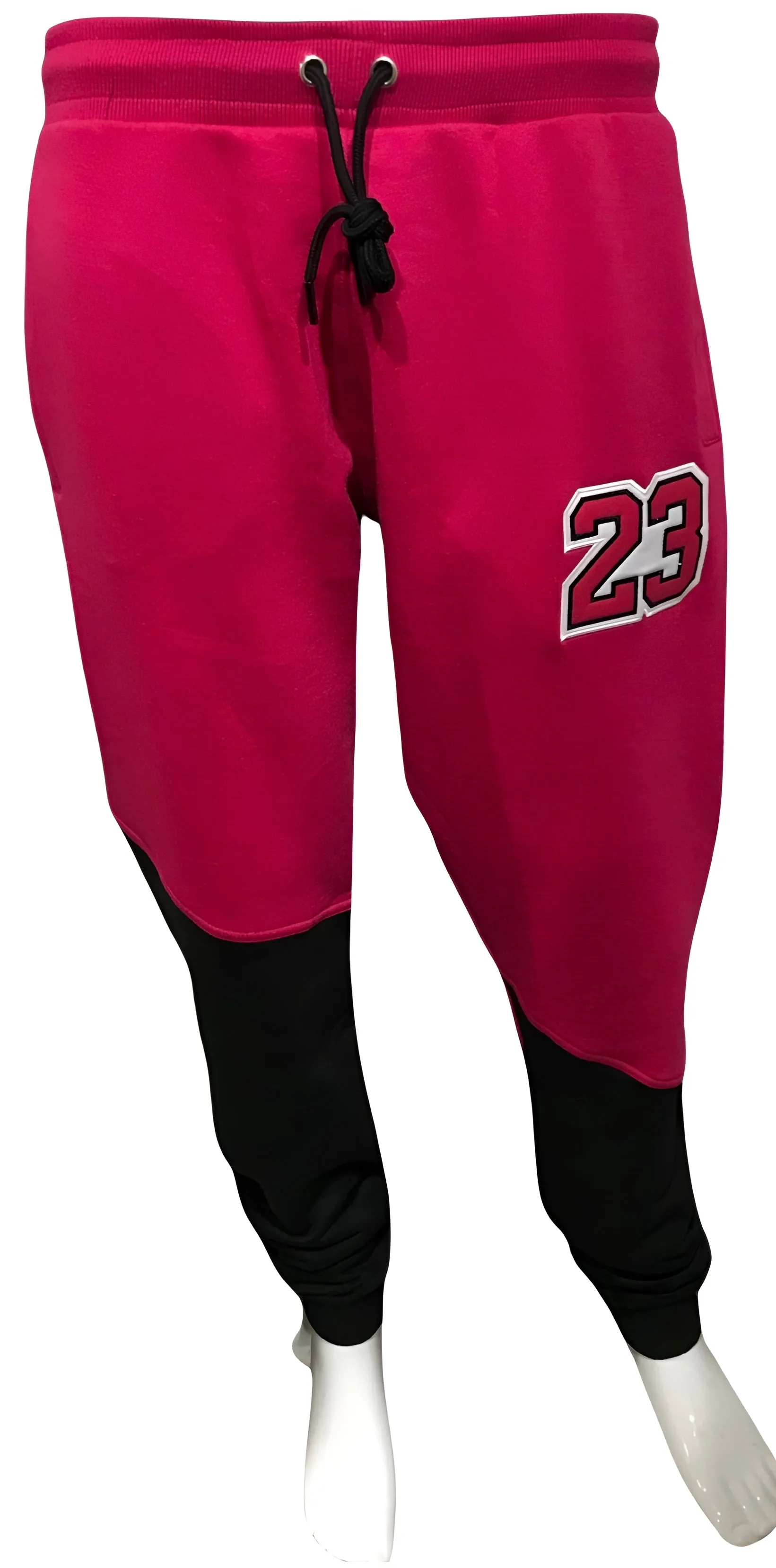 ^23^ (BLACK-HOT PINK)* JOGGER SWEATPANTS (CUT & SEW) (UNISEX)