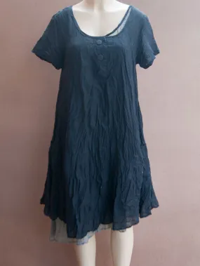 3 Button Wide Cotton Dress