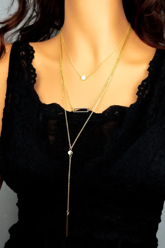 3 Layer Y Chain Necklace