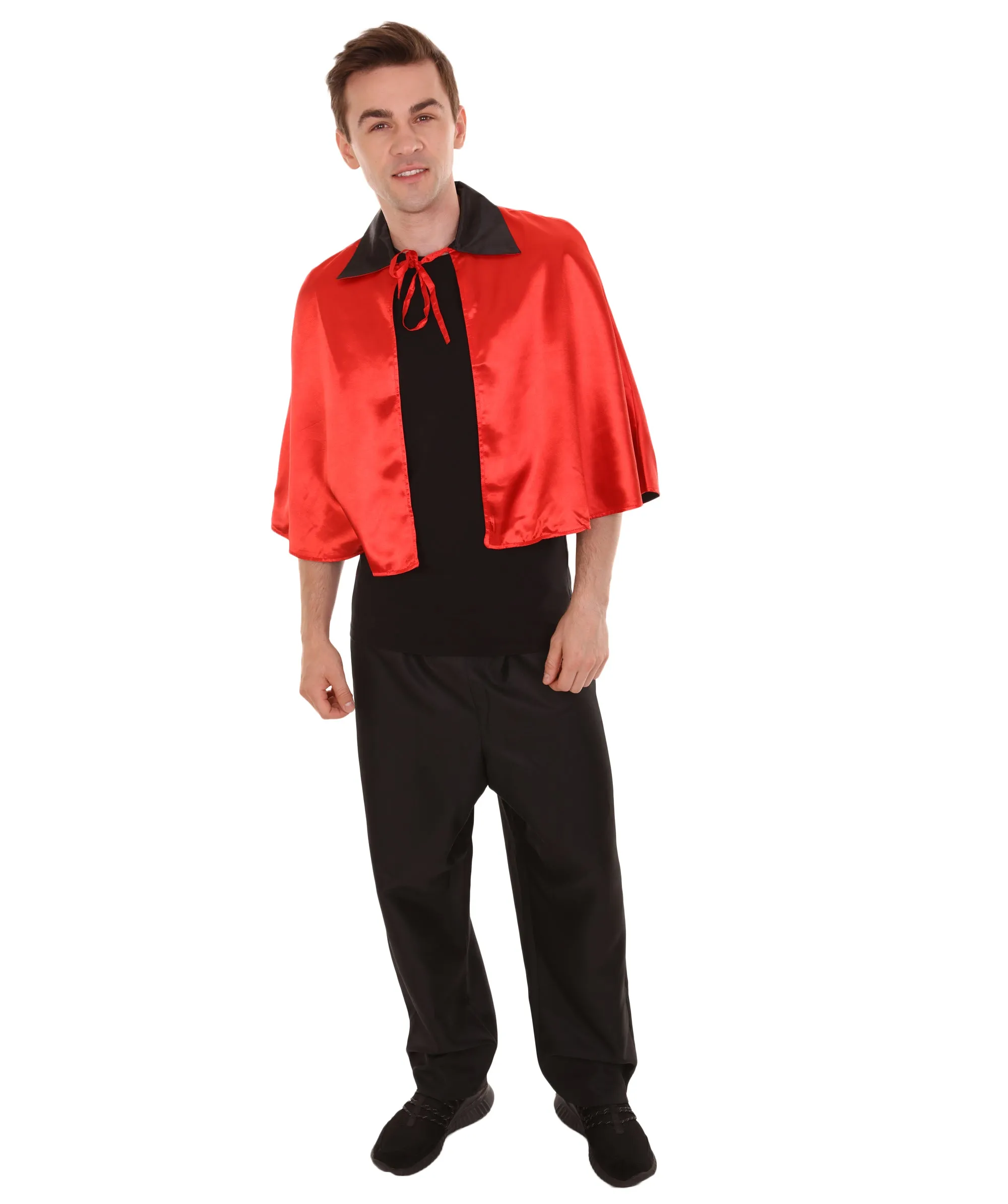 Adult Men's Vampire Cape Costume | Red & Black Halloween Costume