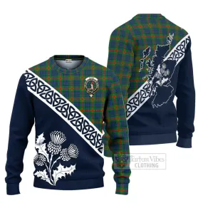 Aiton Tartan Ugly Sweater Featuring Thistle and Scotland Map