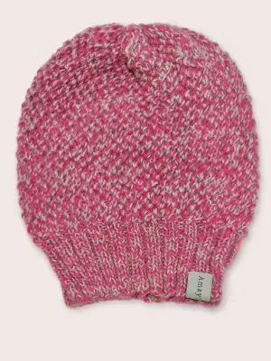 Amayi Alpaca - Beanie Hat Pink & Grey Mix