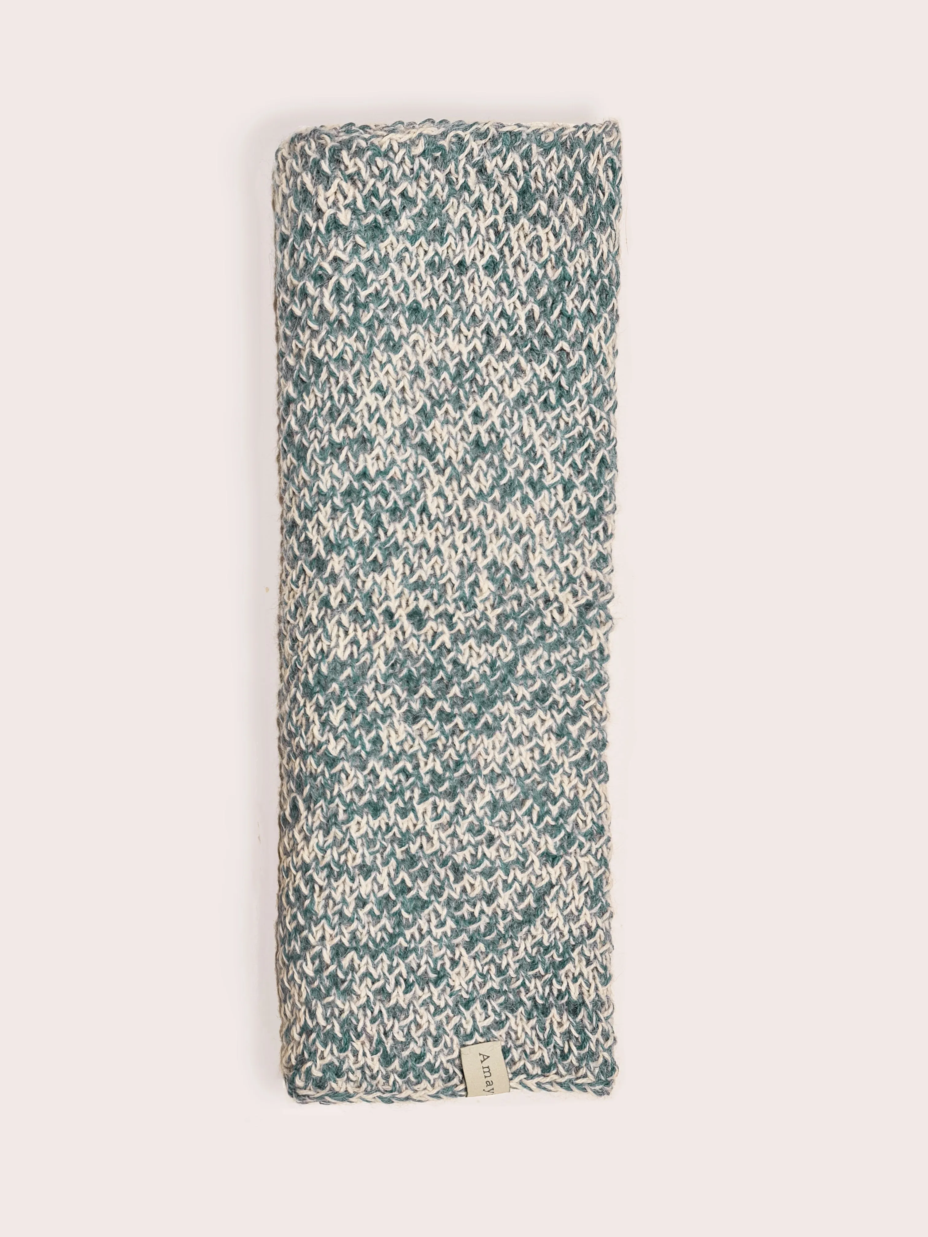 Amayi Alpaca - Flecked Infinity Scarf (Medium) Mint & Cream