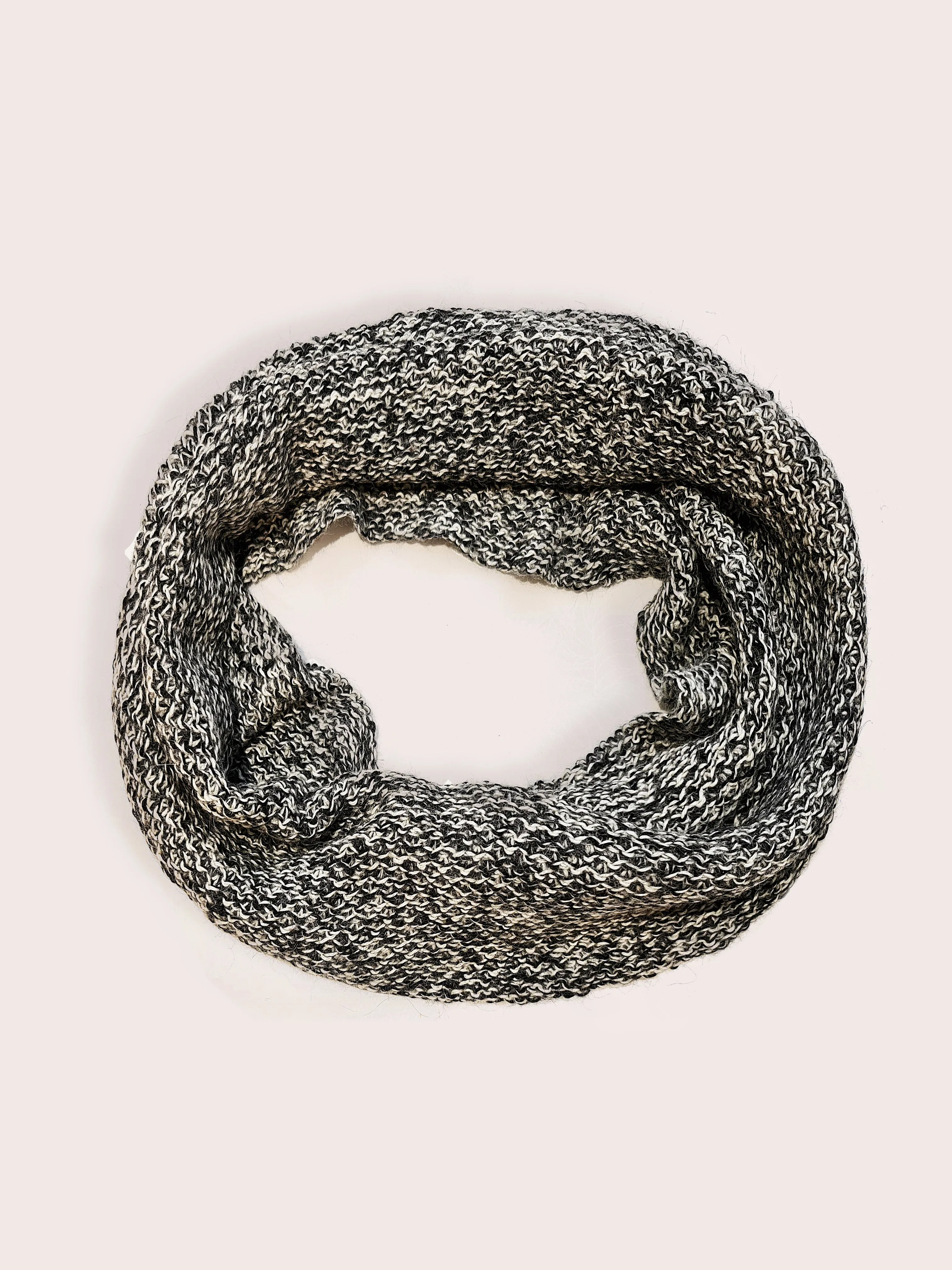 Amayi Alpaca - Flecked Infinity Scarf (Small) Charcoal & Grey