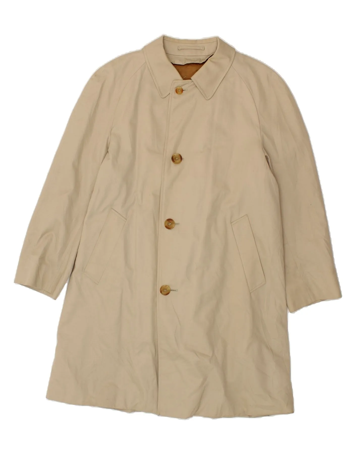 AQUASCUTUM Mens Overcoat UK 40 Large Beige Wool