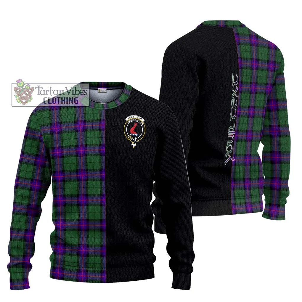 Armstrong Modern Tartan Ugly Sweater with Family Crest and Half Of Me Style