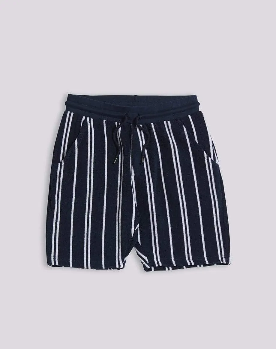 Arrow Striped Mens Shorts | Navy