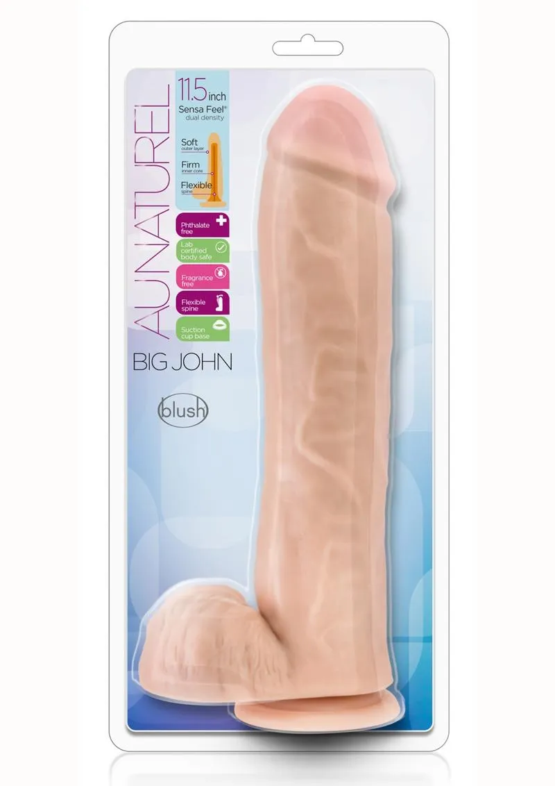 Au Naturel Big John Sensa Feel Dual Density Dildo with Balls