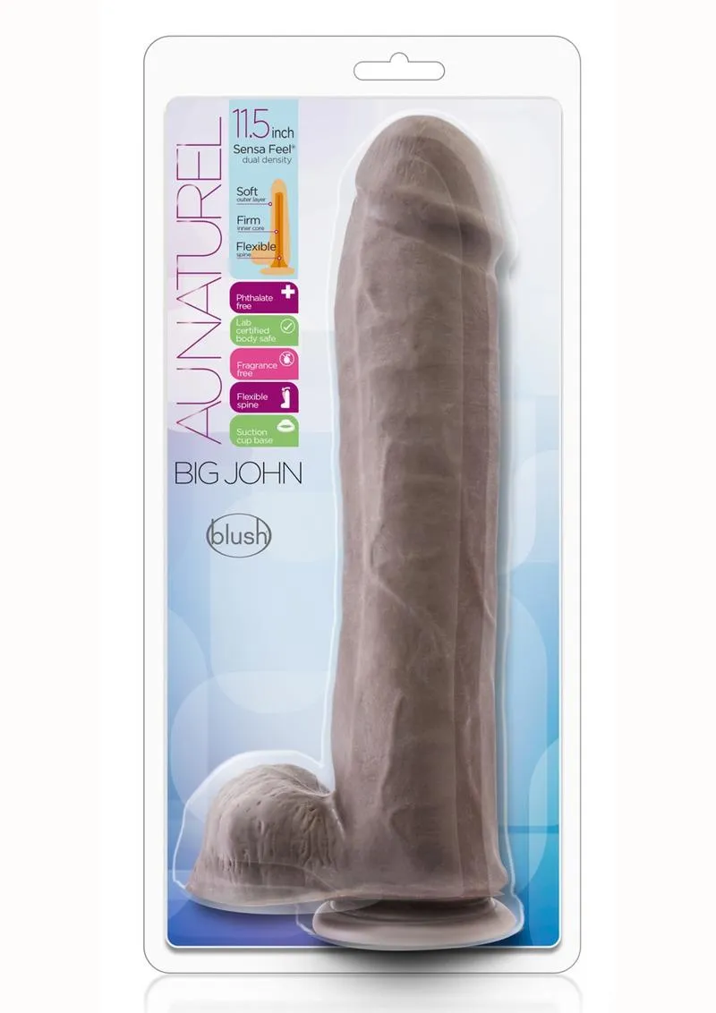 Au Naturel Big John Sensa Feel Dual Density Dildo with Balls