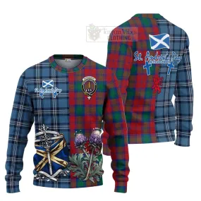 Auchinleck (Affleck) Tartan Knitted Sweater Happy St. Andrew's Day Half Tartan Style