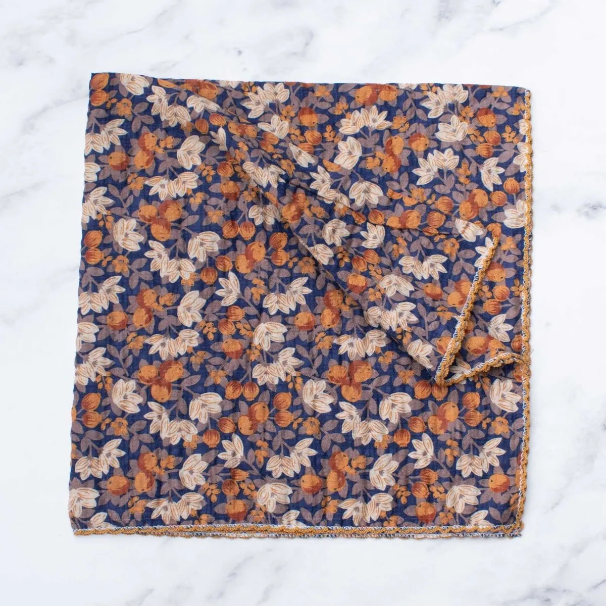 Autumnal Floral Print Square Scarf