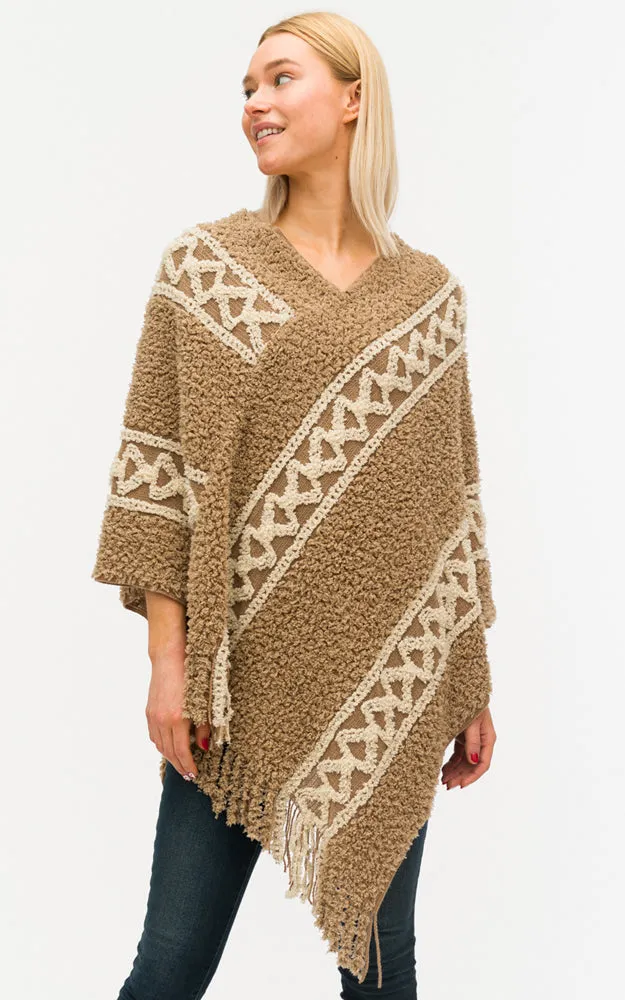 BAAP6016 Comfy Soft Furry Poncho