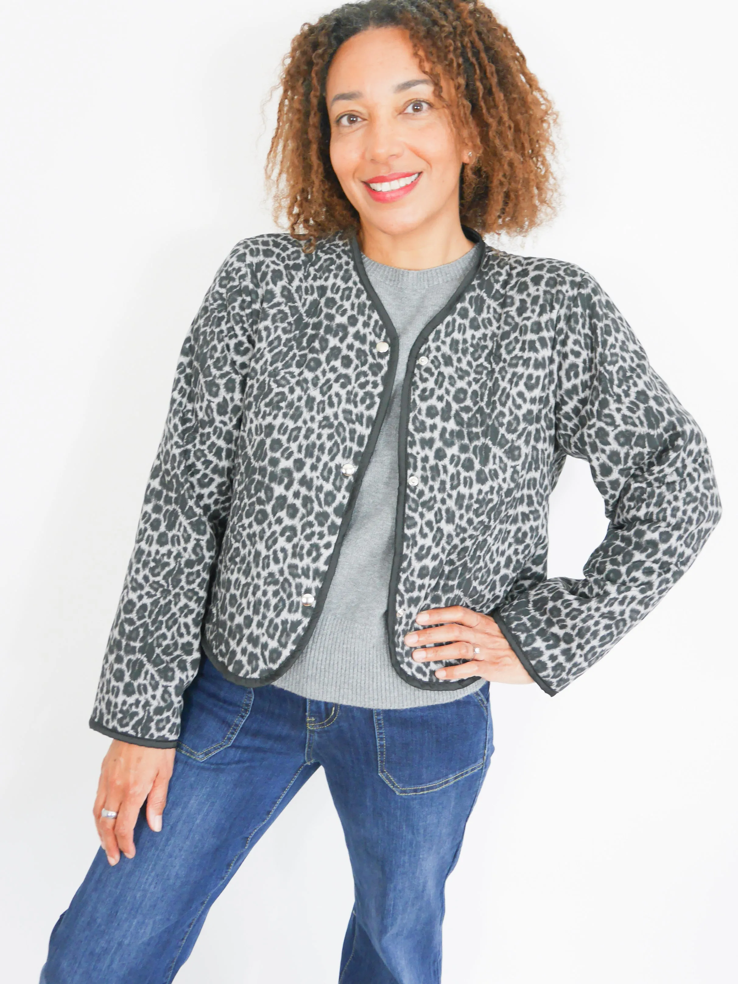 Bailey Jacket Charcoal Leopard