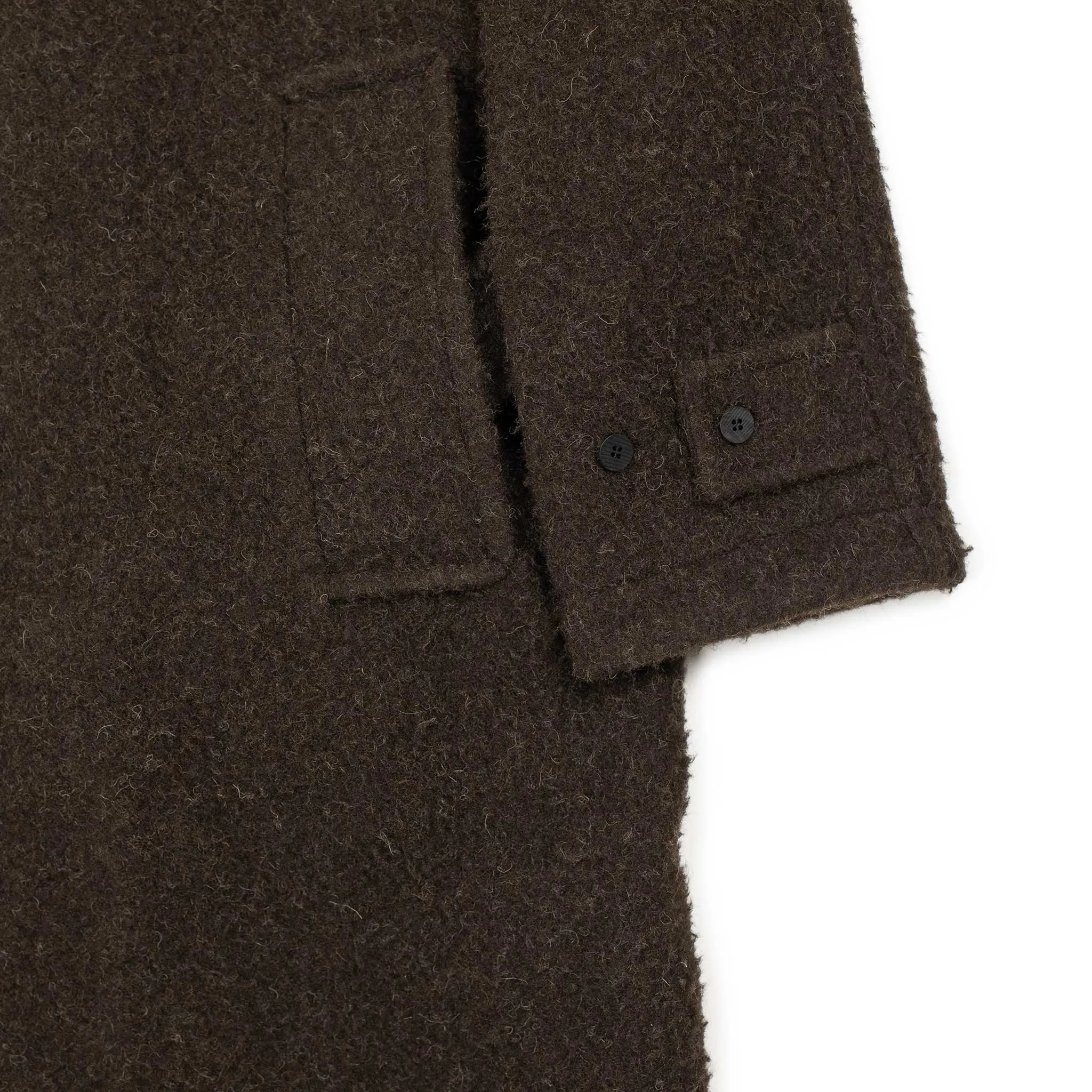 Belted balmaacaan overcoat in brown Casentino wool