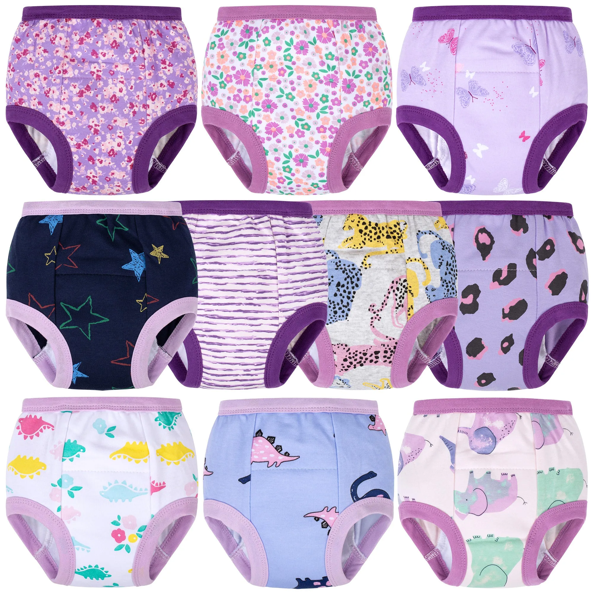 BIG ELEPHANT 10 Packs Baby Girls' and Boys' Potty Training Pants