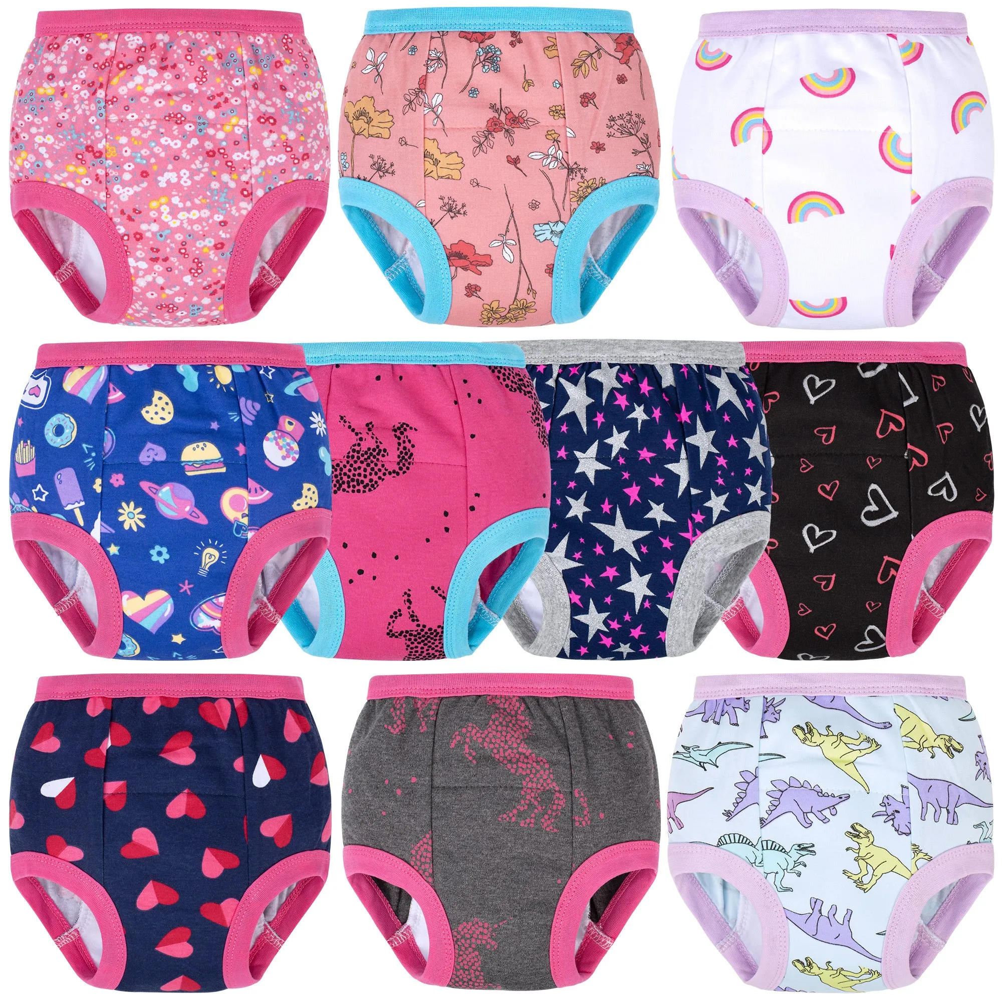 BIG ELEPHANT 10 Packs Baby Girls' and Boys' Potty Training Pants