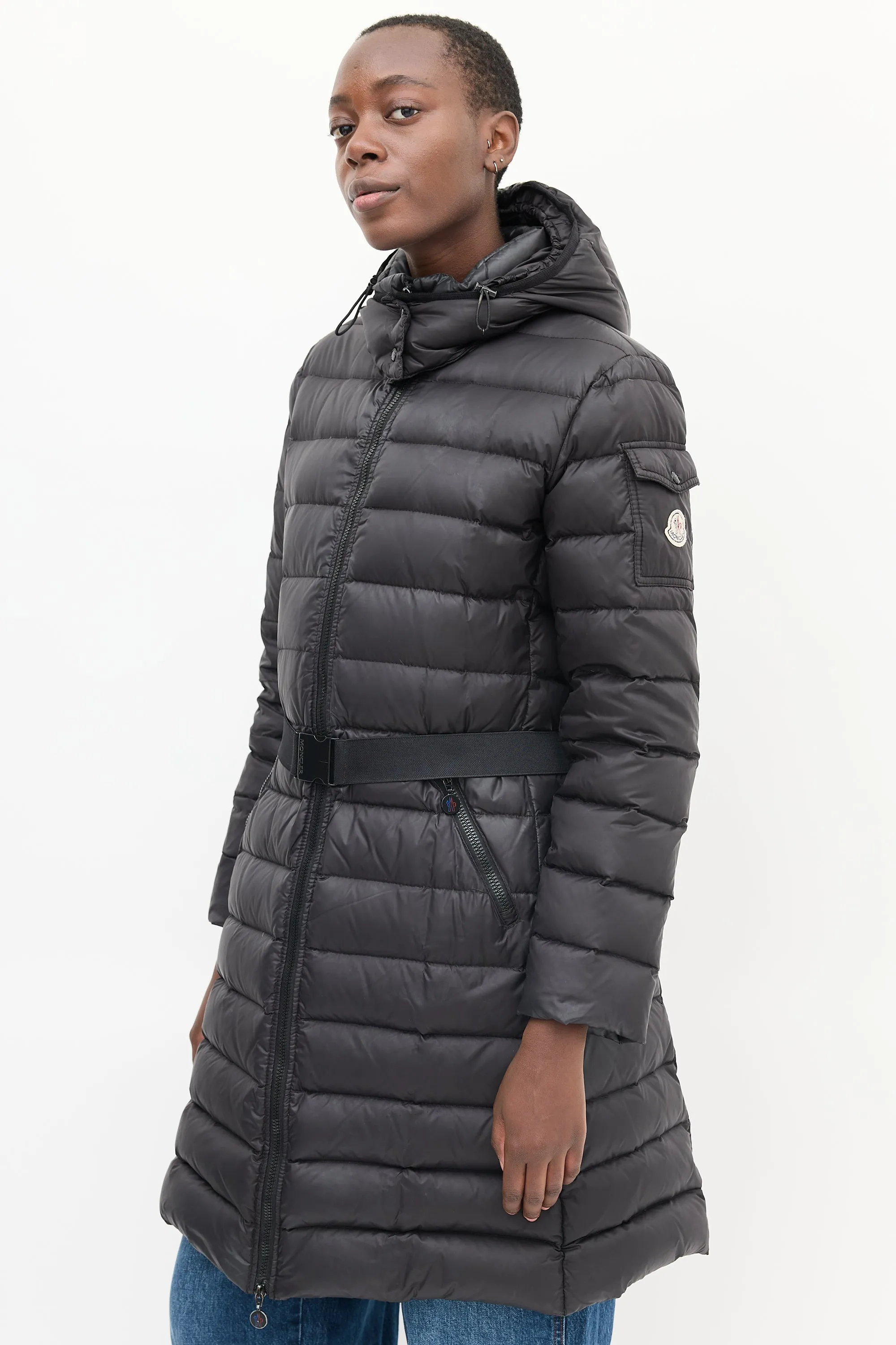 Black Quilted Down Mokacine Coat