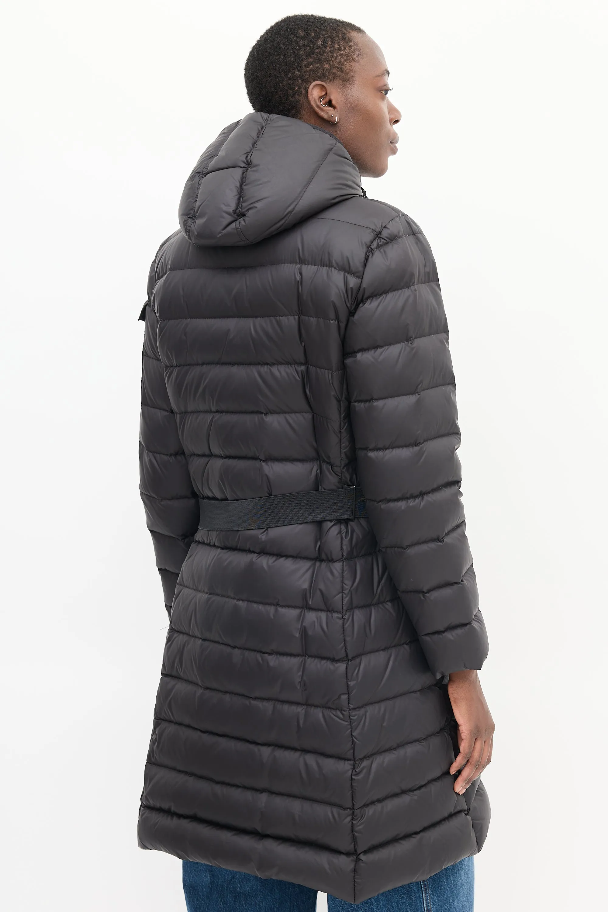 Black Quilted Down Mokacine Coat