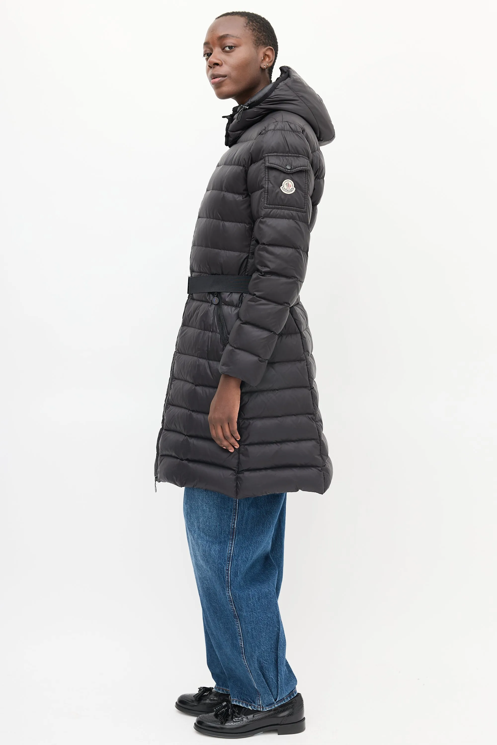 Black Quilted Down Mokacine Coat