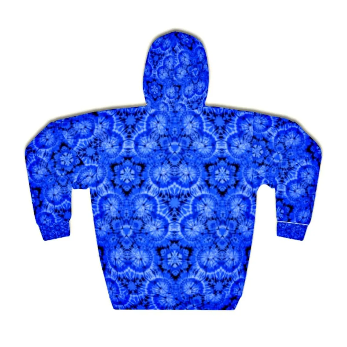 Blue Spiral Tie-Dye Pattern Unisex Pullover Hoodie