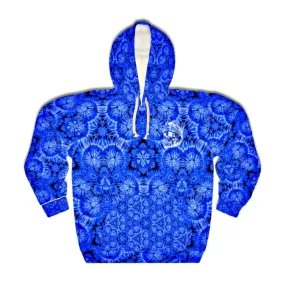 Blue Spiral Tie-Dye Pattern Unisex Pullover Hoodie