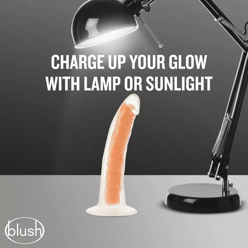 Blush Neo Elite Lavo 7.5 Inch Dildo Glow In The Dark Neon Orange