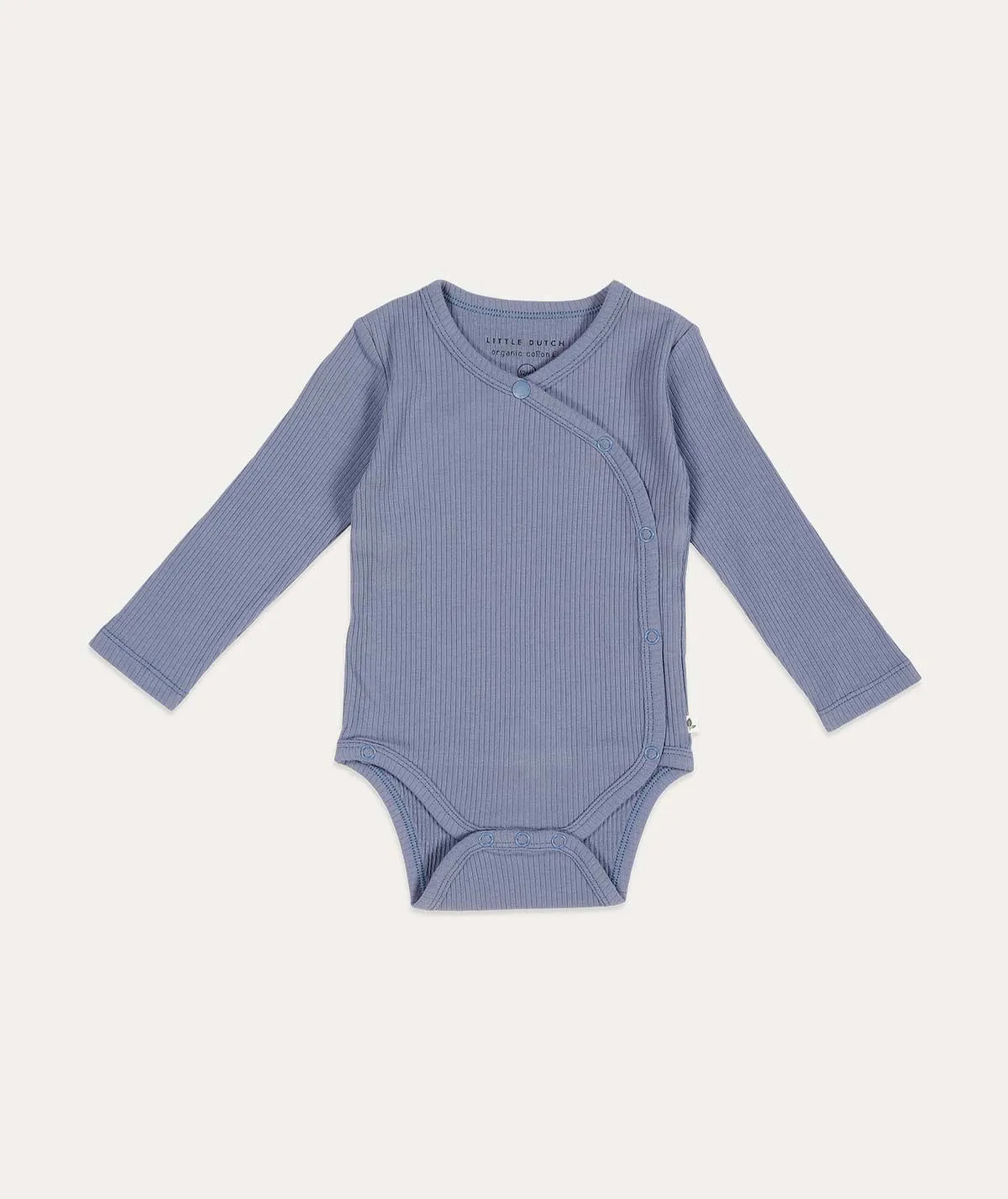 Bodysuit Wrap Long Sleeves Rib - Blue