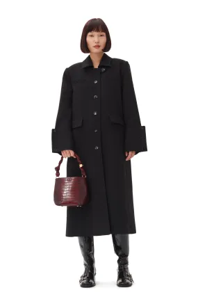 Bonded Crepe Coat | Black