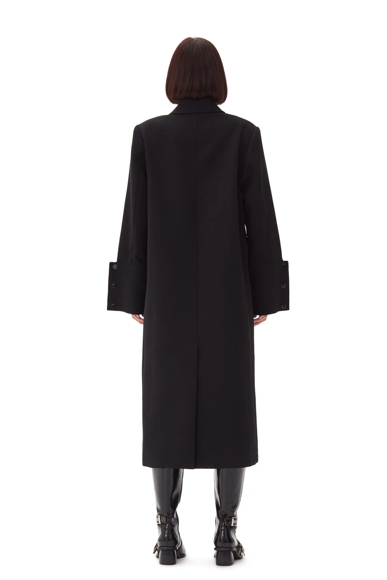 Bonded Crepe Coat | Black