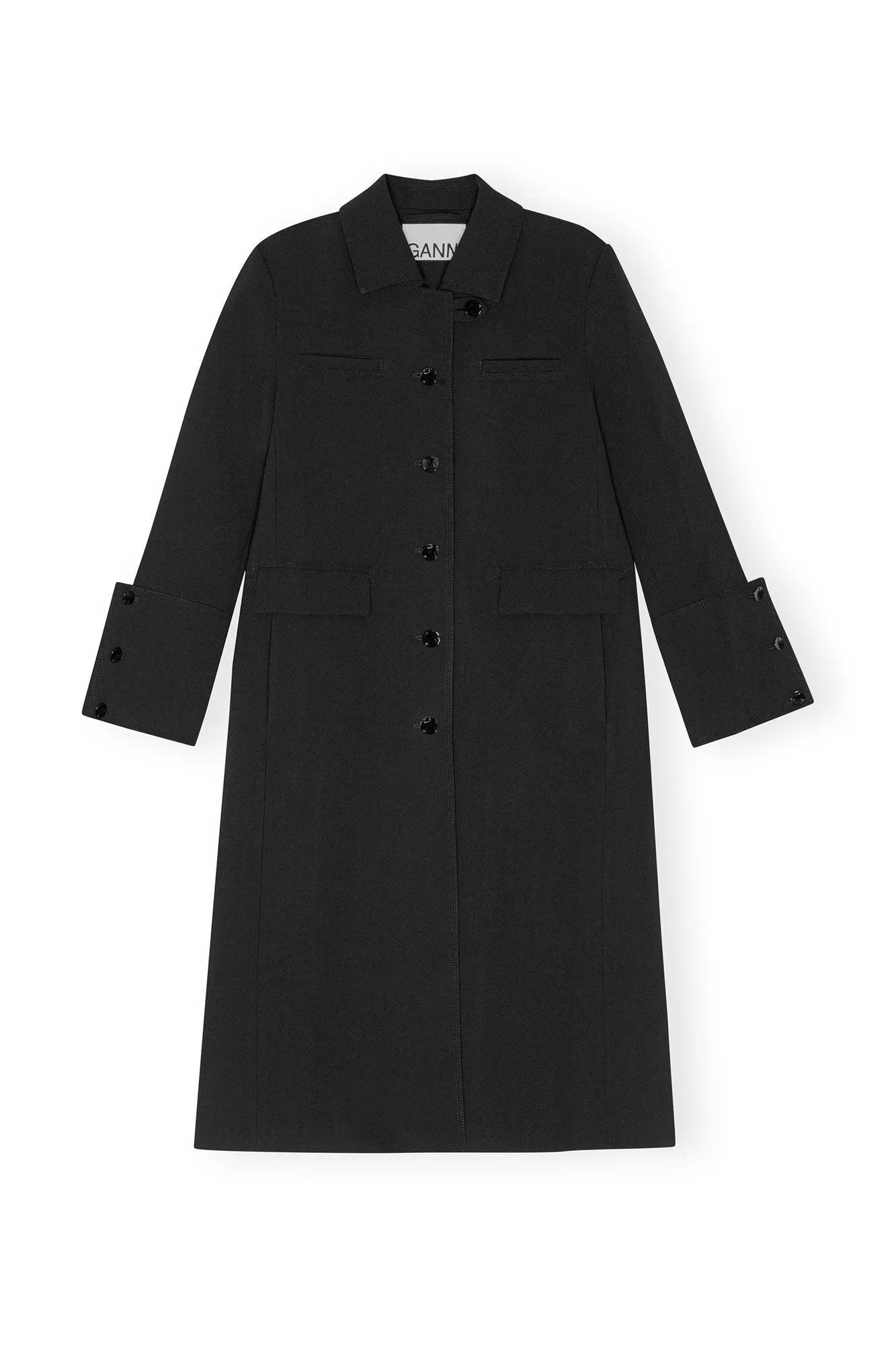 Bonded Crepe Coat | Black