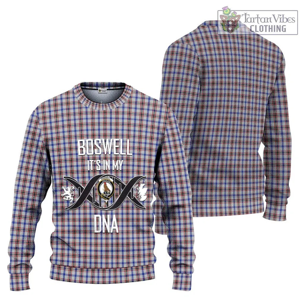 Boswell Tartan Ugly Sweater with Family Crest DNA In Me Style