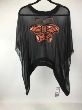 BrisingDesigns Size One Size Black/Orange NWT Felt Butterfly Handmade Poncho