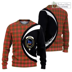 Bruce Modern Tartan Ugly Sweater with Family Crest Circle Style