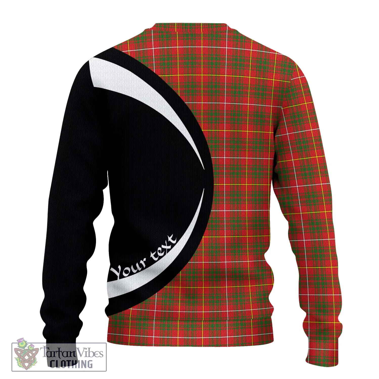 Bruce Modern Tartan Ugly Sweater with Family Crest Circle Style