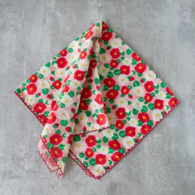 Camellia Floral Print Square Scarf