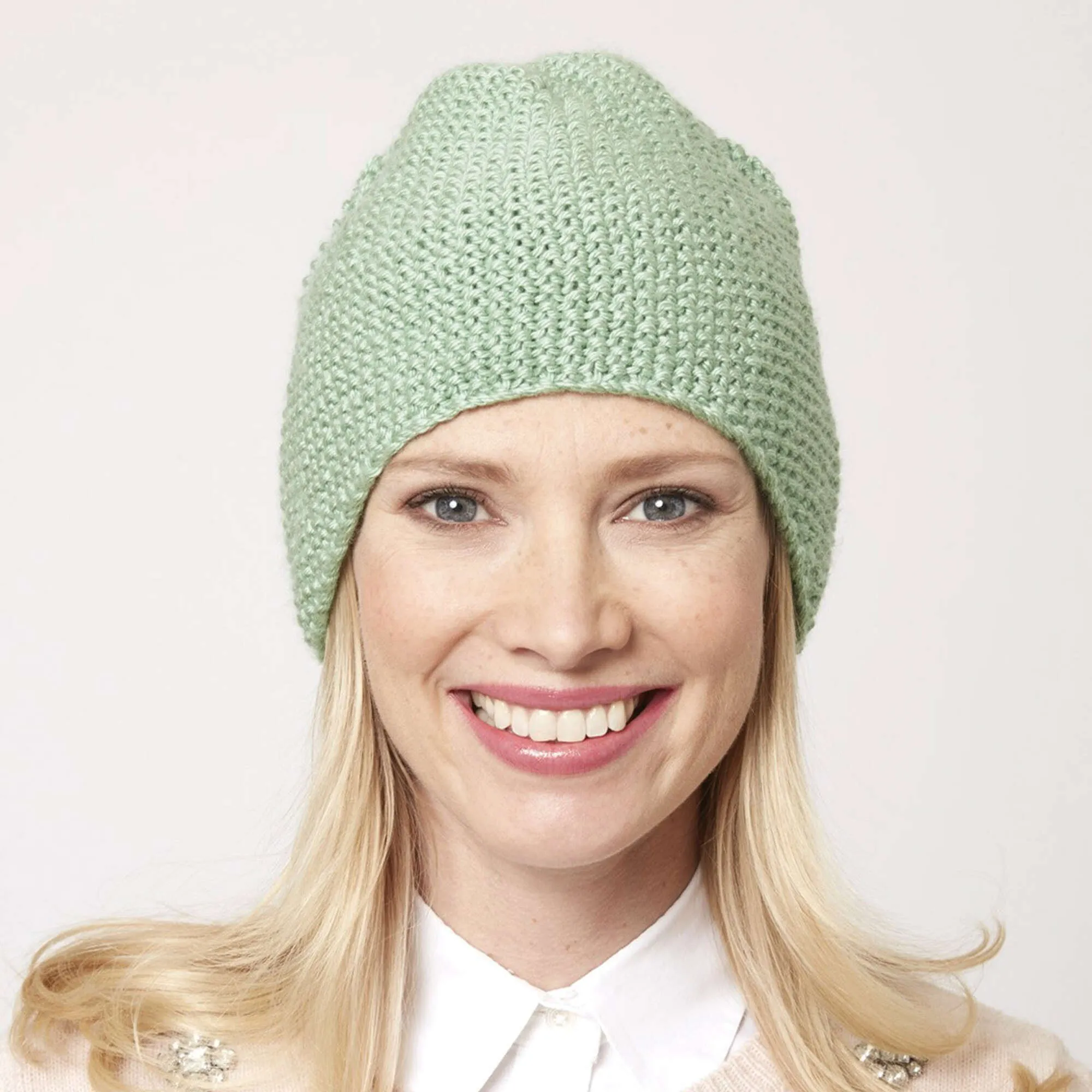 Caron Knit Seed Stitch Beanie