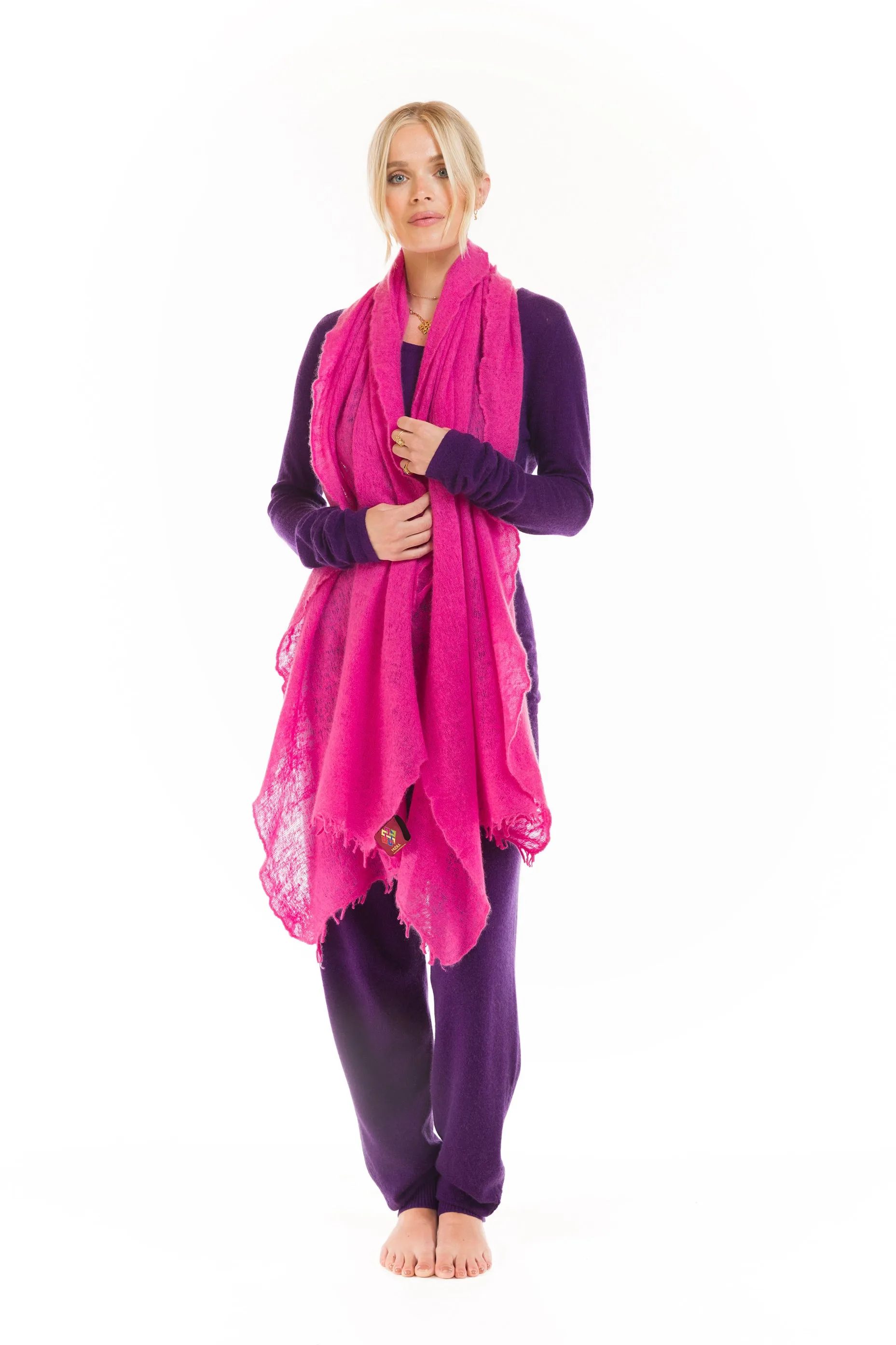 CASHMERE FELTED SCARF PINK