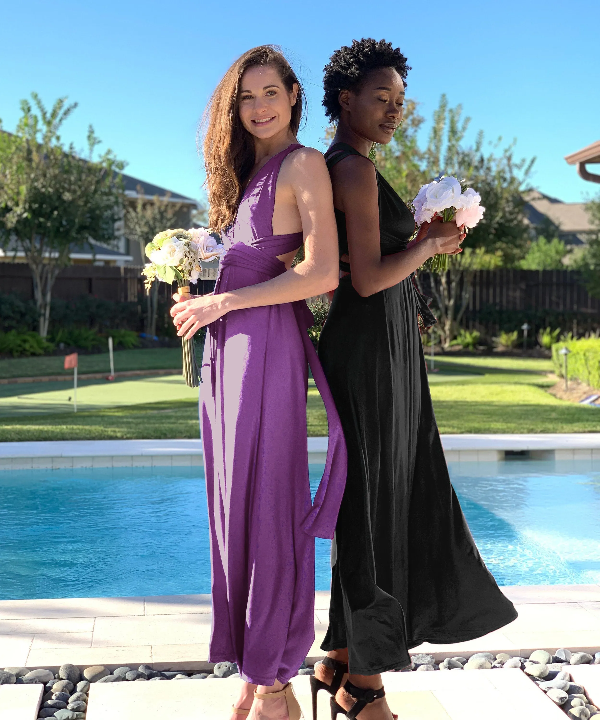 Charcoal Bridesmaid Maxi Dress