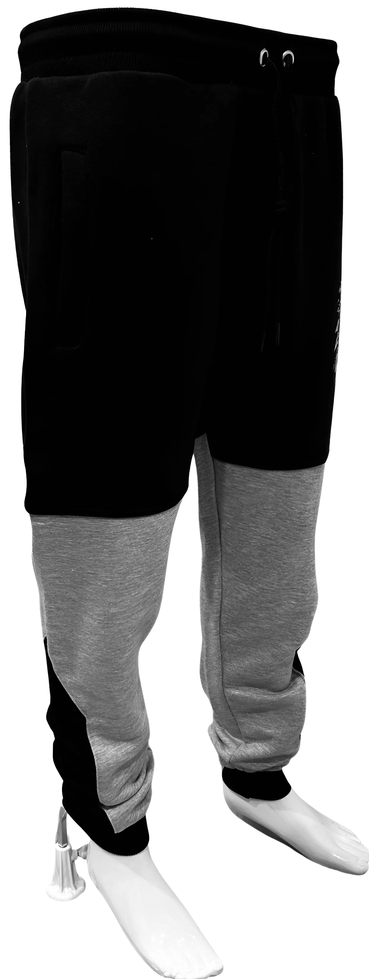 ^CHIEFIN’^ (BLACK-GREY) JOGGER SWEATPANTS (CUT & SEW)