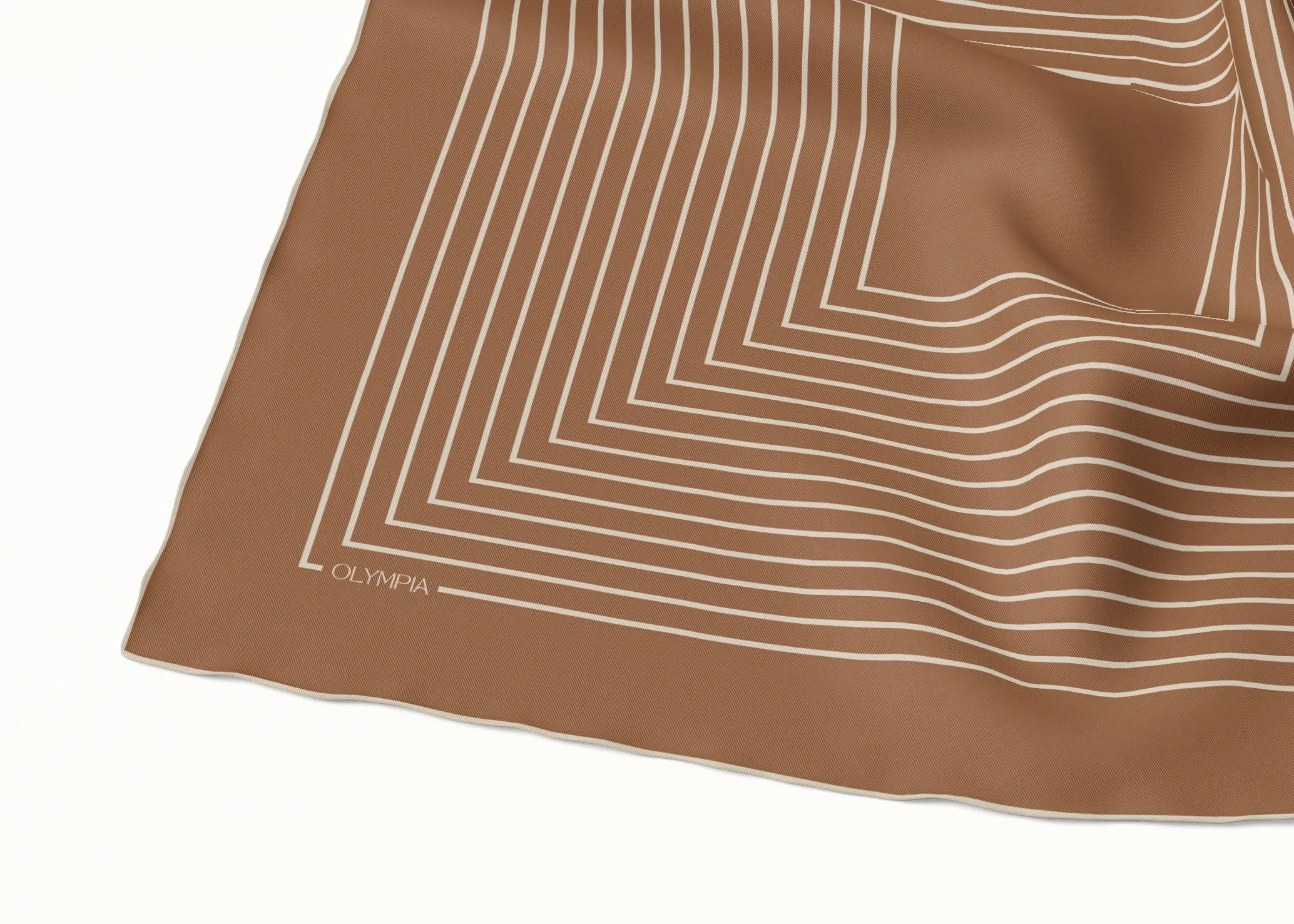 Chloe Tan/Sand Silk Scarf - 89x89cm - Imperfect