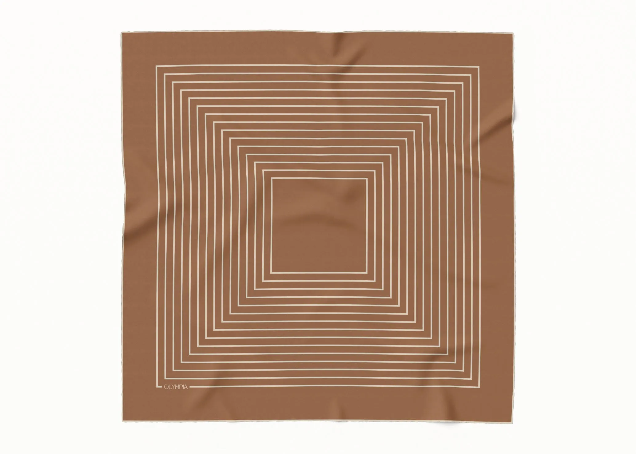 Chloe Tan/Sand Silk Scarf - 89x89cm - Imperfect