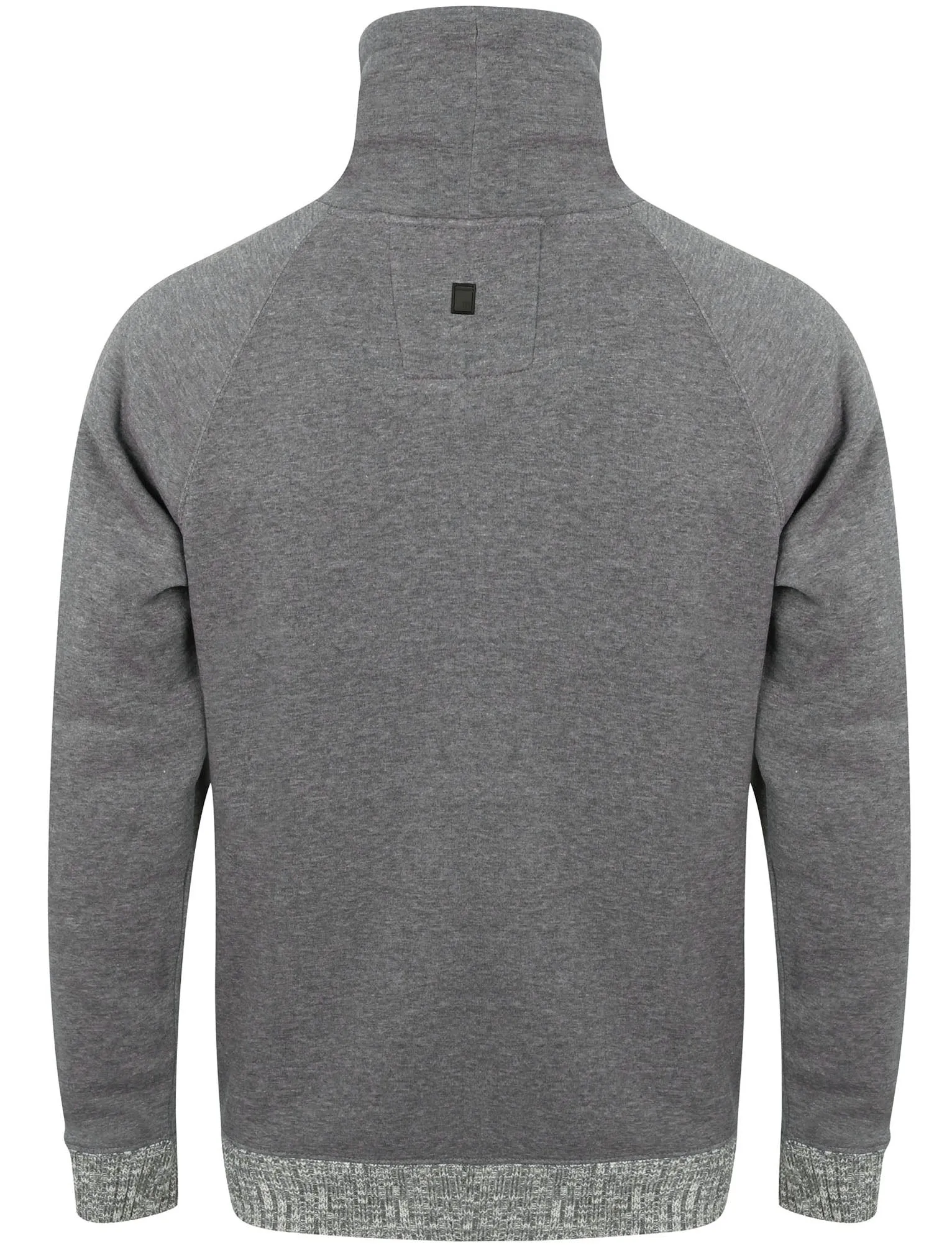 Clayton Pullover Sweatshirt with Knitted Panel in Mid Grey Marl - Tokyo Laundry