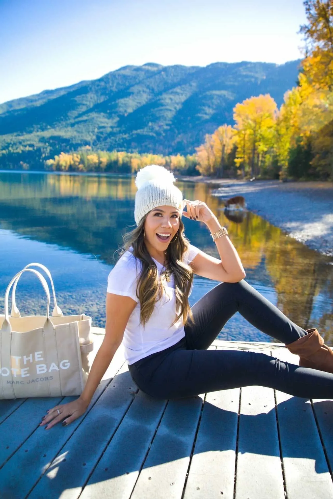 Colorblock Knit Pom Hat